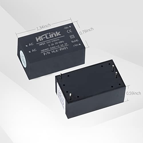 Mini Step-Down Power Supply, Intelligent Home Switching DC Power Module AC DC Isolated Power Module 220v to 5v, HLK PM01 AC DC Converter 220V to 5V（3PCS） - style: HLK-PM01