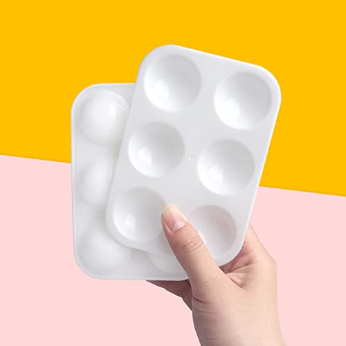 Tamaki 8 PCS Plastic Paint Tray Palettes, White - color: 8 Pcs