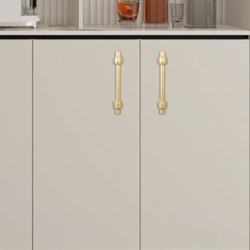 10 Pack Brushed Gold Cabinet Pulls 3 Inch(76mm) Hole Center Drawer Pulls Cabinet Hardware Kitchen Cabinet Handles for Bathroom Dresser Pulls - color: Brushed Gold, size: 3'' Hole Center(76mm)