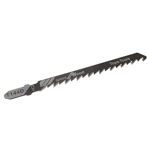 TopsTools 25pcs JSTT144D_5 100mm T144D Jigsaw Blades for Wood Long Life