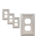 DEWENWILS 4-Pack Duplex Wall Plate, Metal Wall Outlet Cover - color: Brushed Nickel, size: 1 Duplex 4PK