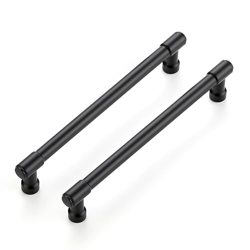Ravinte Matte Black Kitchen Pulls Cabinet Handles 6-1/4 Inch 5 Pack - color: Matte Black, size: 6-1/4 Inches Hole Center