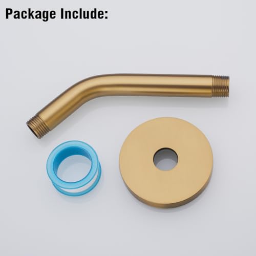 RANDOM Shower Arm with Flange,Gold 6 Inches Wall Mount Angle Shower Head Extension Arm For Fixed Shower Head Stainless Steel,Champagne Bronze.RD91018-6CB - color: 6″ Champagne Bronze(Round Flange)