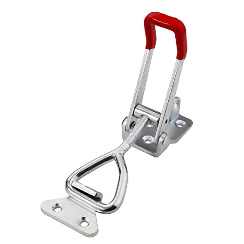 2 Pack Adjustable Toggle Clamp 660 lbs Holding Capacity Toggle Latch Hasp Clamp GH-4003 Lockable Quick Release Pull Latch Metal Draw Latch for Door, Box Case Trunk, Smoker Door, Jig - style: 4003, 2PK
