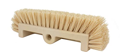 SPARTA Multi-Level Tile Scrub Brush 12" Wide Brush Head, Heavy-Duty Tile Cleaning Brush with End Bristles for Commercial Tiles, Tubs and Floor, Plastic, 12 Inches, Tan - color: Tan