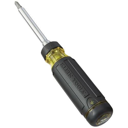 Klein Tools 32305 Multi-bit Ratcheting Screwdriver, 15-in-1 Tool with Phillips, Slotted, Square, Torx and Combo Bits and 1/4-Inch Nut Driver - size: 15-in-1, Standard