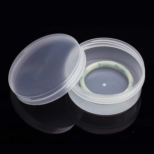 20Pack Round Clear Frosted Plastic Bead Storage Containers Box Case with Screw Top Lids,Cylinder Stackable Bead Containers for Make Up,Eye,Pills,Gems,Beads,Jewelry,Small Items,2.6x1 Inches