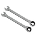 2 Pcs 8mm Ratchet Combination Wrench, Metric 72-Tooth - size: 8 mm