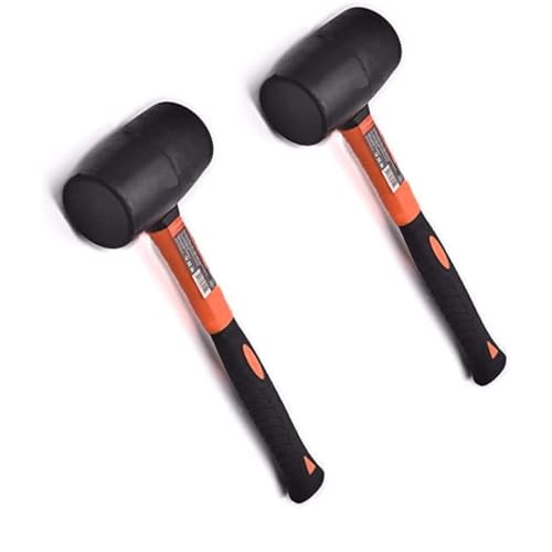 Edward Tools Rubber Mallet Hammer 16 oz - Durable Eco-friendly Rubber Hammer Head for Camping, Flooring, Tent Stakes, Woodworking, Soft Blow Tasks without Damage - Ergonomic Grip Handle (2)