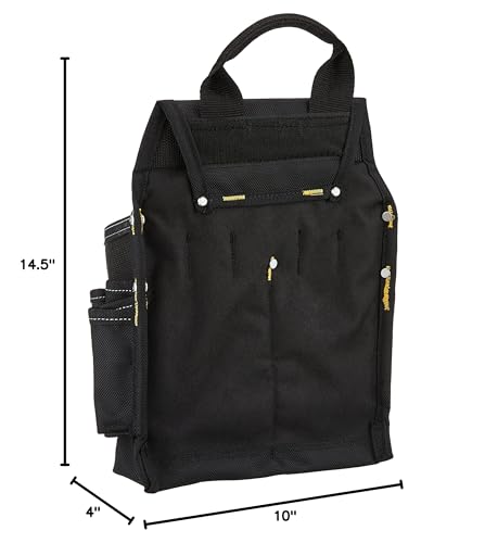 CLC Custom Leathercraft 5505 Professional Electrician's Tool Pouch, Ballistic Poly, 12Pocket , Black