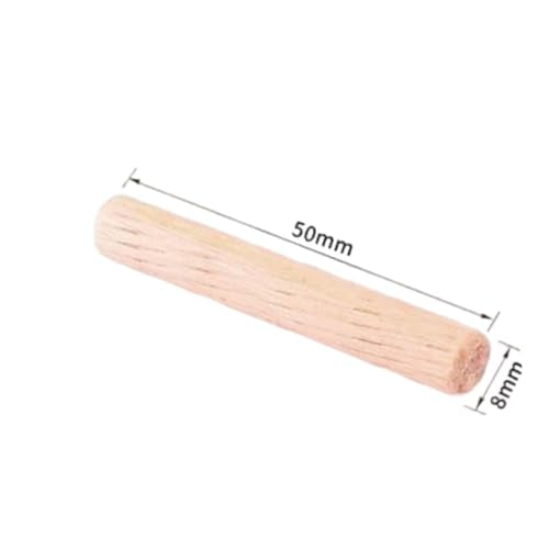 150Pcs Wooden Dowel Pins Kit 5/16" x 2 Inch Small Fluted Wood Dowels Pegs Hardwood Pin for Furniture Woodworking Crafts, Furniture, Door, DIY - size: 8mm x 50mm - 150PCS