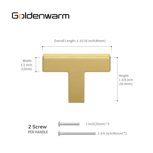 Goldenwarm 10 Pack Cabinet Knobs Gold Drawer Knobs - color: Gold, size: Single Hole Knob