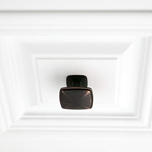 KOOFIZO 10 Pack Oil Rubbed Bronze Cabinet Knobs Square Single Hole Pull K02 - color: Oil Rubbed Bronze, size: Knob 1 - 10Pcs