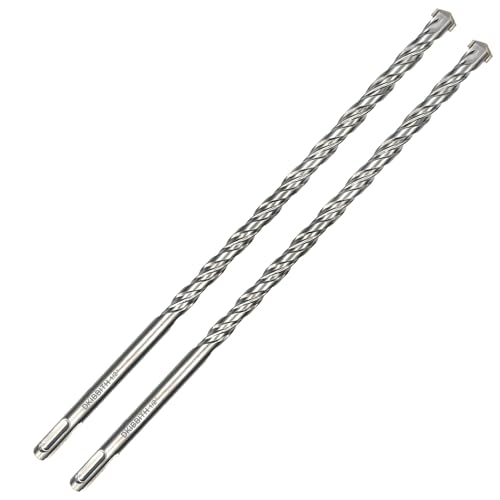 2-Pack SDS Plus Masonry Drill Bits 1/2 Inch x 12 Inch Long Rotary Hammer Drill Bits Carbide Tipped for Concrete Brick Cement Stone Block. - size: 2 Pcs 1/2", style: 12"