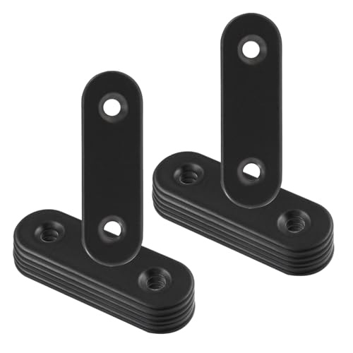 12 Pcs 2 Inch Black Straight Brackets, Stainless Steel Brace - size: Black, 2" x 0.6"