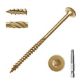 50Pcs 4-1/2 Inch Structural Wood Screws Yellow | Heavy Duty Deck Screws, Rust Resistant, Black Coated Exterior Wood/Lag/Timber Screws T30 Star Bit (#14 x 4-1/2" Yellow) - color: Yellow, size: #14×4-1/2"