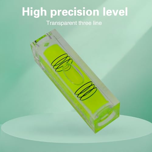 High precision mini level bubble, double line small bubble, three line flat ball household level ruler can be turned 180 degrees (Non-magnetic, 52 * 18 * 15mm（4PCS)) - size: 52*18*15mm（4PCS)
