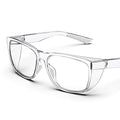 Safety Glasses Anti-Fog Eye Protection Blue Light Blocking Glasses for Women Men - color: White