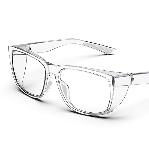 Safety Glasses Anti-Fog Eye Protection Blue Light Blocking Glasses for Women Men - color: White