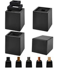 Wooden Bed Risers 5 Inch Heavy Duty, Support 2500 lbs, Black - color: Black, size: 5"H(Inner 4"H)