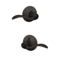 Schlage F40 ACC 716 Accent Door Lever, Bed & Bath Privacy Lock, Aged Bronze - color: Aged Bronze, size: Standard