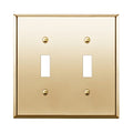 ENERLITES Double Toggle Switch Metal Wall Plate, 2-Gang, Polished Brass - color: Polished Brass, size: Standard Size