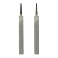 HARFINGTON 2pcs Flat Medium Cut File 4" Double Cut Teeth High Carbon Steel Hand Rasp File without Handle for Metal Wood Deburring Removing - size: 4", style: Medium
