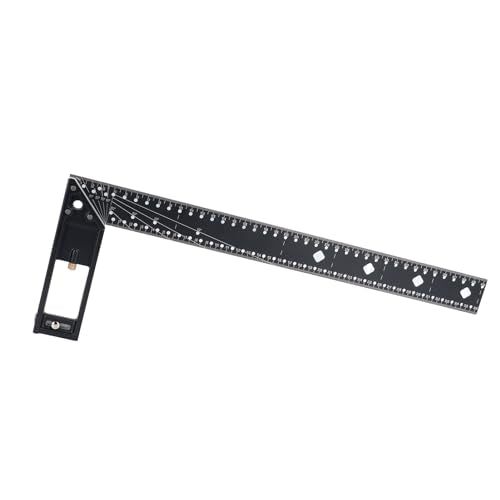 Multi Angle Measuring Ruler, Square Quilting Ruler, Aluminum Alloy, Sturdy Construction, Lightweight, Compact, Easy to Carry, Versatile Combination Square for Carpentry,