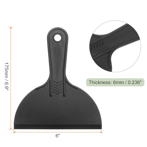 HARFINGTON 5pcs Putty Scraper 6" Width 6mm Thin Flexible Plastic Putty Knives for Taping Drywall Spreading Painting Wall Scratching - color: Black, size: 6"