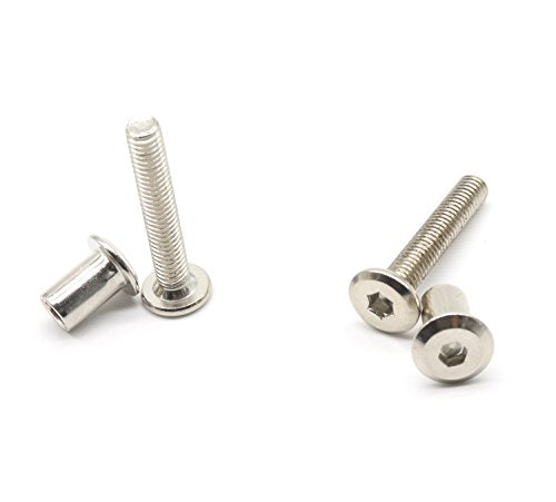 10-Pack M6-1.0 x 35mm Rivet Countersunk Hex Head Socket Cap Bolt and Barrel Nut for Furniture - size: M6 x 35mm 10-Pack