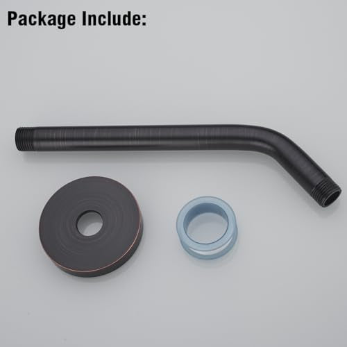 RANDOM Oil Rubbed Bronze Shower Arm with Flange,10 Inch Rain Shower Head Extension Arm.RD91018-10-ORB - color: 10″Oil Rubbed Bronze(Round Flange)