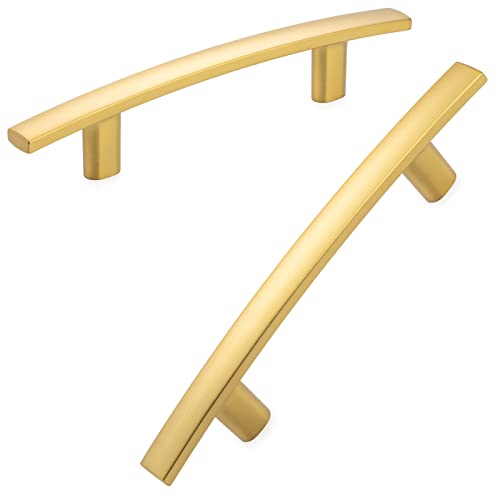 KOOFIZO 10 Pack 3 in Brushed Gold Cabinet Pulls, Gold Drawer Handles 1961 - color: Brushed Gold, size: 3" CC