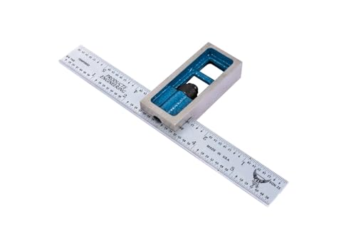 PEC Tools Double Square, 6" Machinist Blade, Made in USA - color: Graduation: 4R (8ths/16ths/32nds/64ths), size: 6"