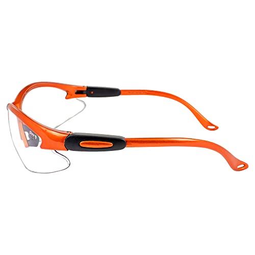 Global Vision Safety Shop Glasses - color: Orange Frame/Clear Lens