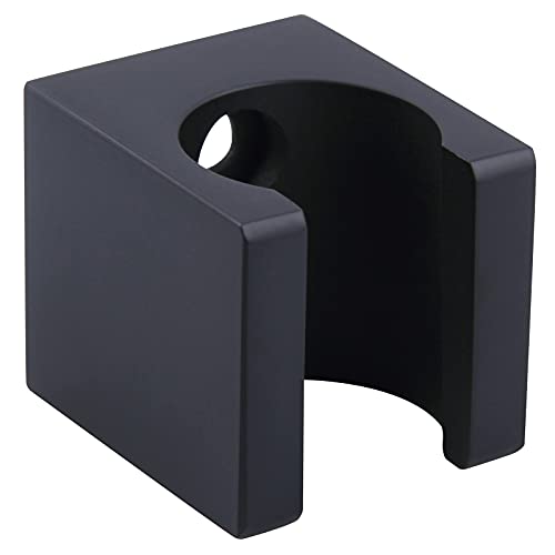 Angle Simple Shower Wand Holder Wall Mount, Solid Brass, Matte Black - color: Matte Black