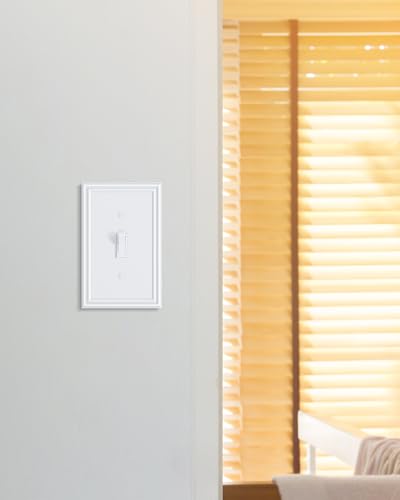 6-Pack Zinc Alloy Single Toggle Light Switch Cover Plate, Solid Wall Plate - color: Pure White, size: 1 Toggle 6PK