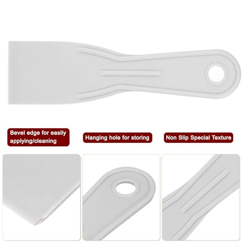 HARFINGTON 10pcs Putty Scraper 2" Width 1.7mm Thin Flexible Plastic Putty Knives for Taping Drywall Spreading Painting Wall Scratching Gray - size: 2"