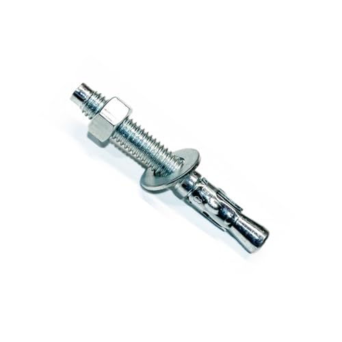 MIGHTY FASTENERS Zinc-Plated Steel Wedge Anchors, 3/8" X 2-3/4" - Heavy-Duty Mounting Bolts for Concrete - 50 Pack - size: 3/8" X 2-3/4"