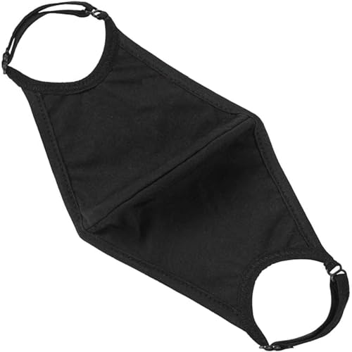 Black Dust Face Mask - All Cotton - Reusable Cloth Comfy Fabric Mask | for Adults Women Outdoor Sport Travel, Washable Breathable Half Face Cloth Mouth Masks with Earloop - color: Pack 3 With Adjustable Loops