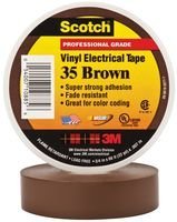 3M 35 BROWN (3/4"X66FT) TAPE, INSULATION, PVC, BROWN 0.75INX66FT