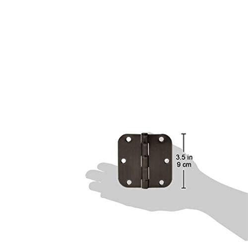 Amazon Basics Rounded 3.5 Inch x 3.5 Inch Door Hinges, Oil Rubbed Bronze, 72 Count (Pack of 1) - color: Oil Rubbed Bronze, size: Pack of 72