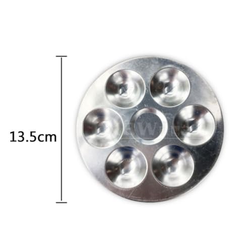 NUOBESTY Aluminum Paint Palette Tray Round Watercolor Mixing Tray Metal Paint Palette for Art Painting Color for Studio Classroom Travel 2 Pack 5.31in