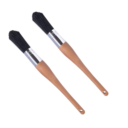 Wesquer Parts Cleaning Brush Home and Auto Use Parts Cleaner Brush Solvent Brush for Cleaning Auto Engine Parts, Clean Motors, Metal Parts, Machinery (Black 2pcs)