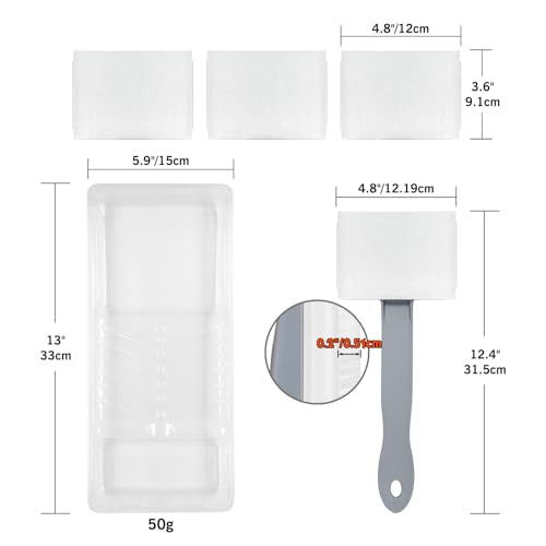 ROLLINGDOG Reach-Behind Paint Pad Set with Tray - color: 5PCS Reach-Behind Paint Pad Set