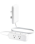 Olcorife Flat Extension Cord with Outlet Cover, Flat Plug Power Strip with 6 Outlets, 5 FT Cord Hidden Outlet Extender for Tight Spaces - size: 5 FT, style: 6AC(No USB)