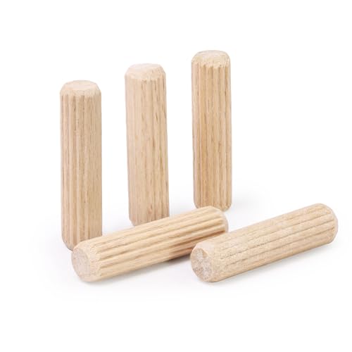 5/16" x 1-1/4" Wooden Dowel Pins, FoDau770 Fluted Wood Dowel Rods, Natural Beech Wood Dowel Pegs for Crafts, Woodworking, DIY Furniture - 200 Pieces - size: 5/16" x 1-1/4"