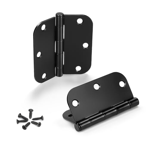 KNOBWELL Door Hinges Matte Black, 3.5" x 3.5" Interior Door Hinges, 30 Pack - color: Matte Black