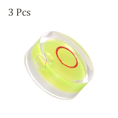 3pcs Small Circular Bubble Spirit Levels - [15mm Diameter 6mm Thickness] Mini Round RV Level Leveling Tools for Travel Trailer Turntable Camera, Yellow - color: Yellow, size: 15mm x 6mm