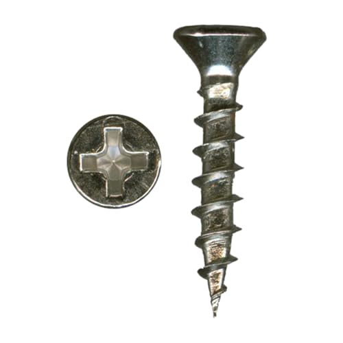 Rok Hardware 100-Pack #7 x 5/8" Flat Head Wood Screws, Nickel Plated