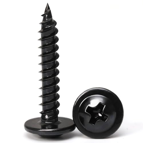 Black Wood Screws,#8×1 inch 250Pcs Black Truss Head Wood Cabinet Screws - color: Black, size: #8×1"
